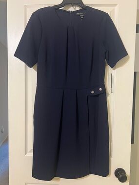 Maggy London Navy Short Sleeve Sheath Dress